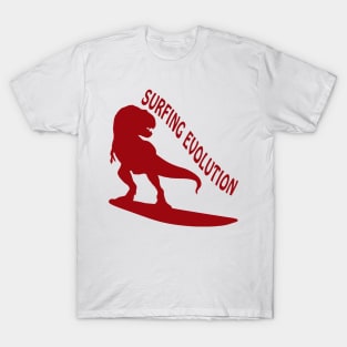 Surfing Evolution - Dinosaurs Born To Surf T-Shirt